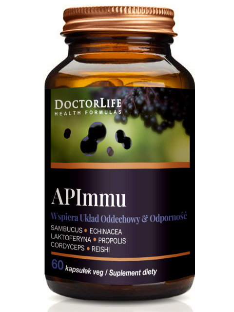 APImmu (Cordyceps Odporność) Wpiera układ oddechowy i odporność | 60 kapsułek | Doctor Life
