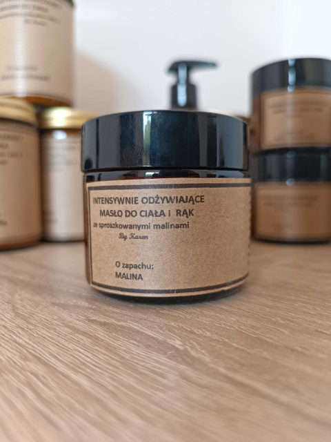 Intensywnie odżywiające masło do ciała i rąk. O zapachu: Malina | 50 ml