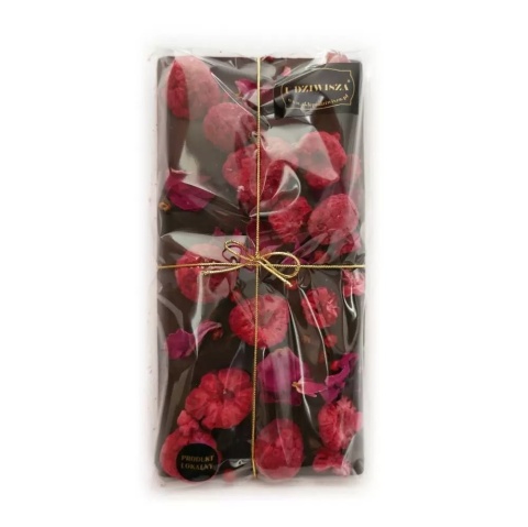 Czekolada mleczna z malinami, płatkami róż i różowym pieprzem